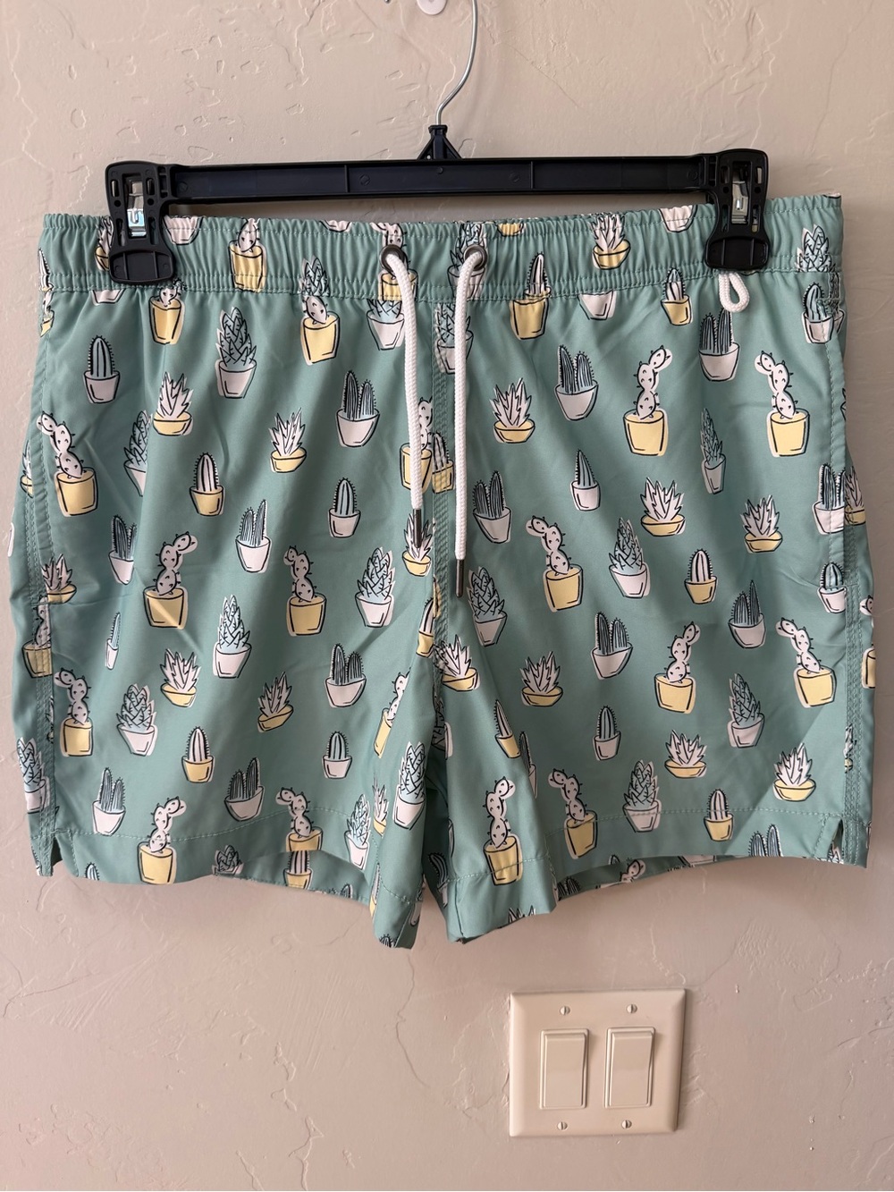 Abercrombie Fitch Mens Sz M Swim Board Shorts Trunk Cactus Stretch 4.5" Inseam